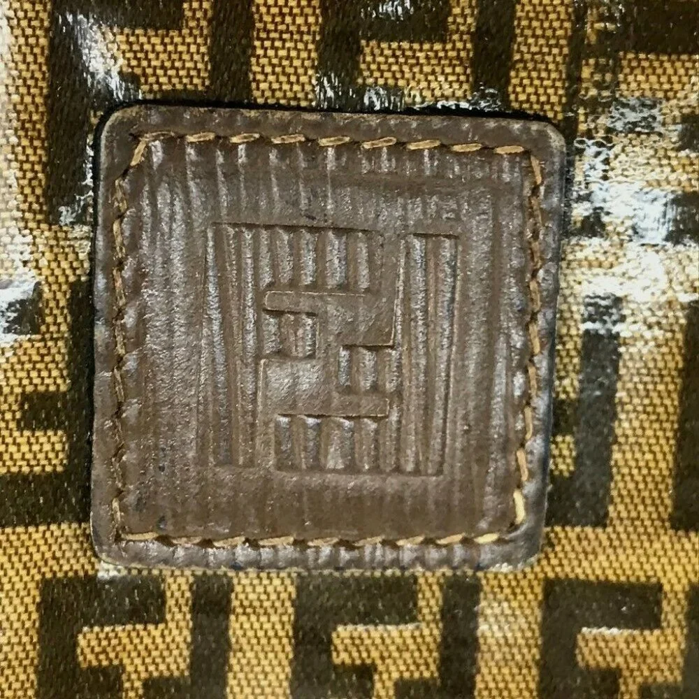 AUTHENTIC FENDI FF Zucca pattern Pochette Cross body Shoulder Bag Vinyl x Leathe - Picture 5 of 8